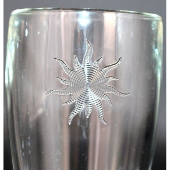 La Rochere France Embossed 3D Sun Accent 14 Oz Tumbler Glasses Set of 2 - Picture 4 of 6